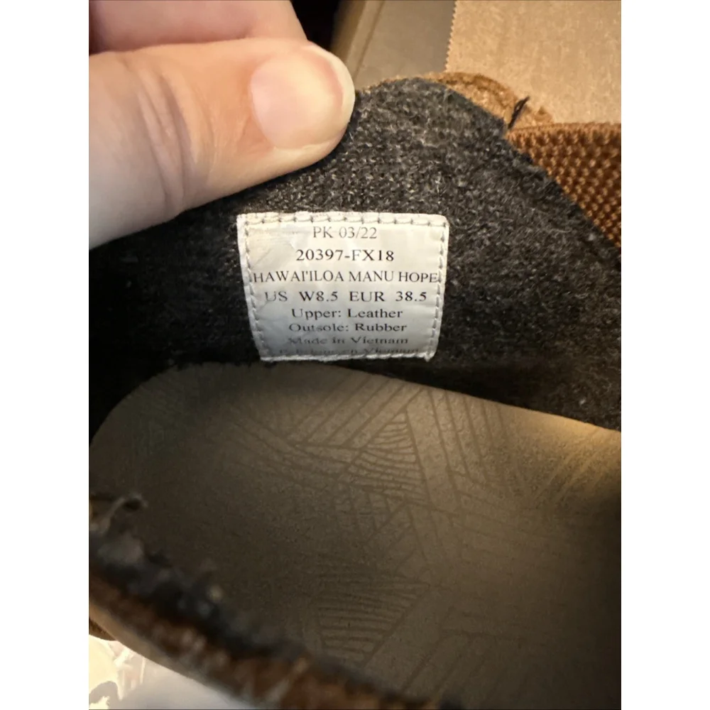Olukai Hawai'iloa Manu Hope Women's Leather Booties Size 8.5 Tan Soft